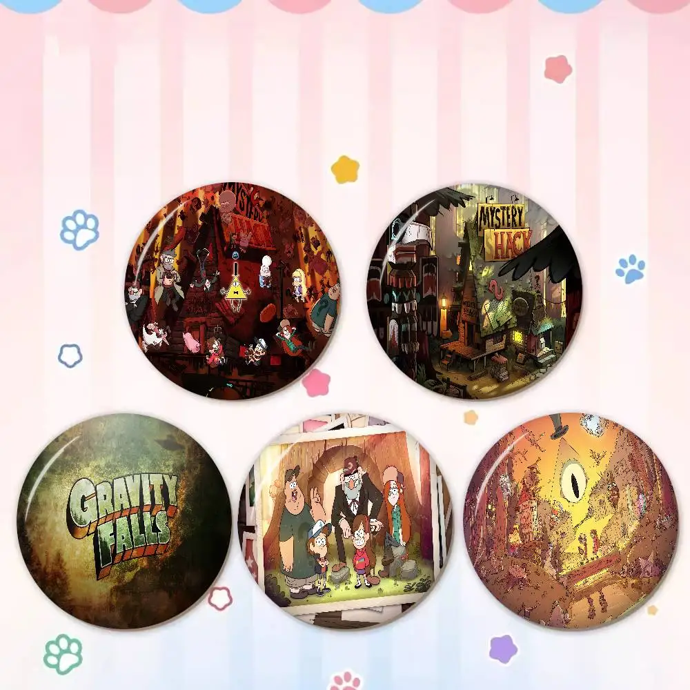 Cartoon G-Gravity F-Falls 58mm Cute Series Pins Funny Badge Interesting Cartoon Animals Brooches Backpack Clothes Gift Accessory