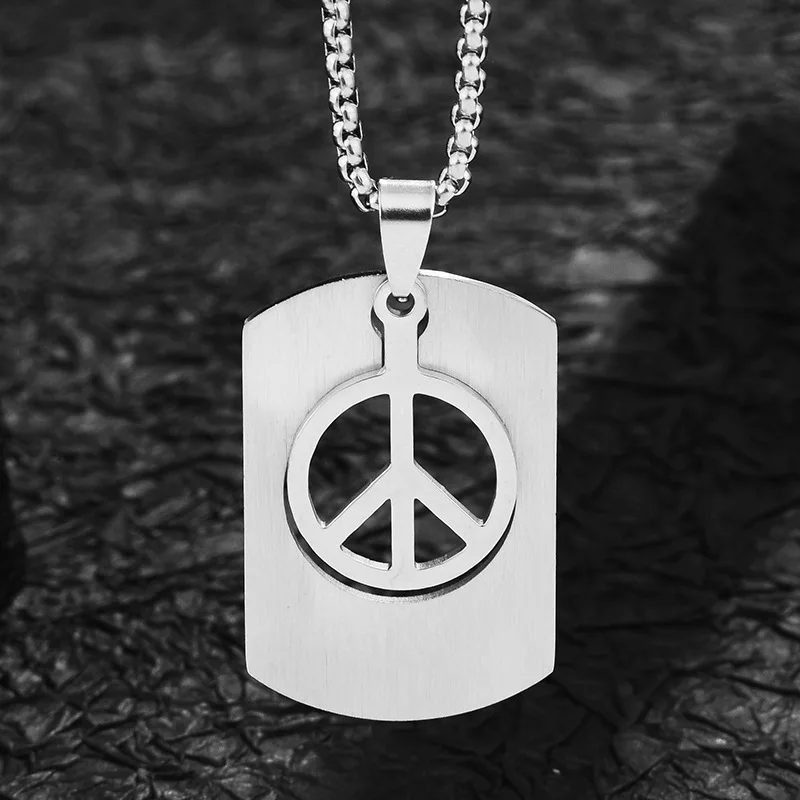 Individuelle Hip-Hop-Mode-Studentenanhänger für Männer und Frauen, Retro- und einfache Halsketten mit Kriegs- und Friedenssymbolen