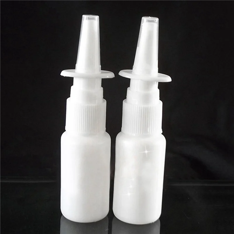 A44T 40Pcs 10Ml Spray Bottle Refillable Plastic Mist Nose Nasal Sprayer
