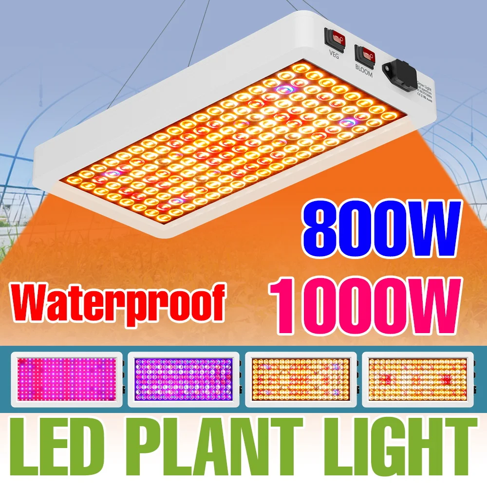

1000W LED Grow Lights Full Spectrum Hydroponics Plant Cultivation Lamp IR UV Fill Lighting US/EU Plug For Greenhouse Growth Tent