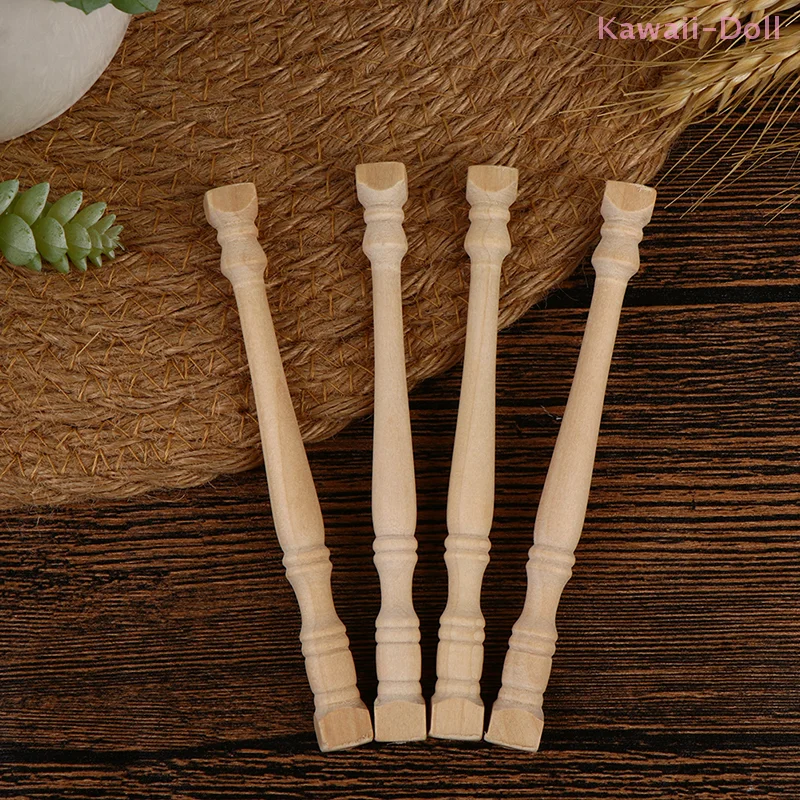 4Pcs/Set Miniature Wooden Roman Pillar Model 1:12 Dollhouse Furnitures Toys