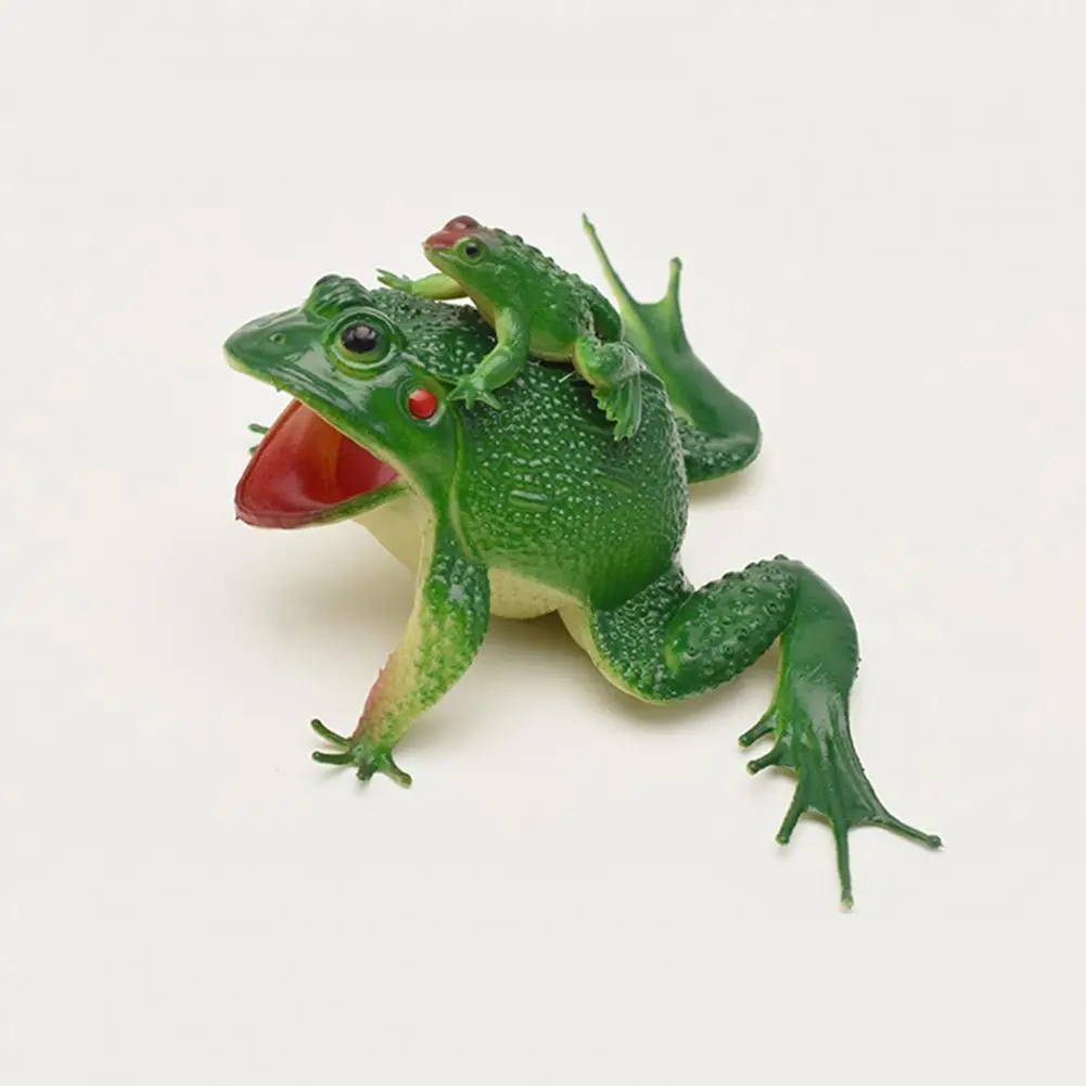 Figurines d'action de simulation de grenouille pour enfants, mère et fils, puzzle clair de Bergame, accessoires délicats pour les présentations, jouets modèles