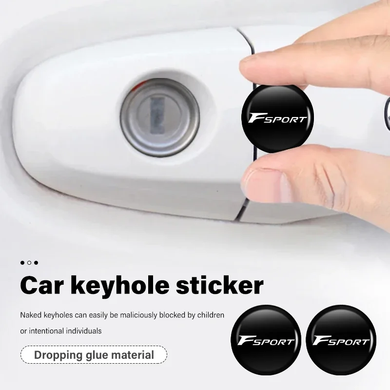 8pcs Car Door Lock Keyhole Stickers Protector Lock Core Decal For Lexus RX 300 330 IS 250 300 GX 400 460 UX 200 NX LX LS GS