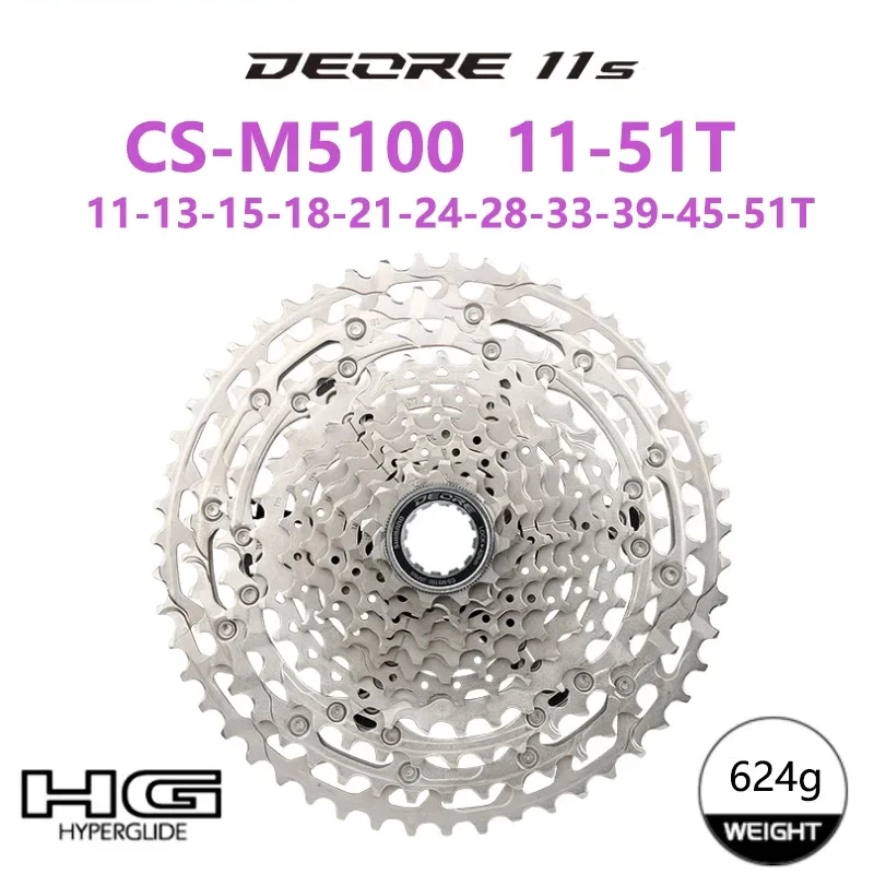 Deore CS-M5100 Cassette 11S MTB K7 42T 51T Mountain Bike Ratchet 11V Chain X11 11 Speed Parts Bicycle Freewheel