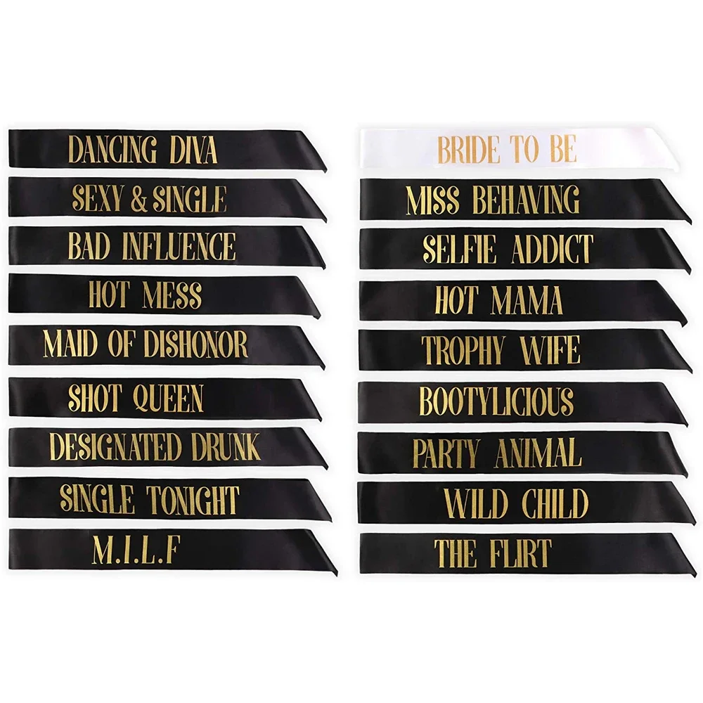 7/12/18pcs Bride To Be Team Bride Tribe Sash Set Wedding Bachelorette Party Bridal Shower Hen Girls Night Out Decoration Favors