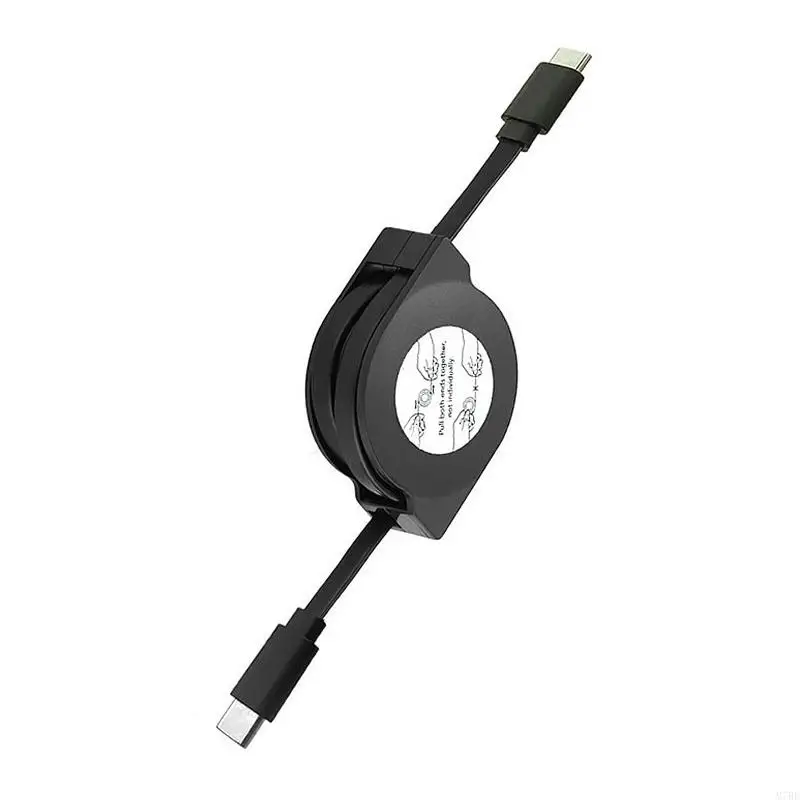 60W Type C to Type C Charging Cable USB2.0 480Mbps Retractable PD Fast Data Sync Cord for Cellphone Tablets