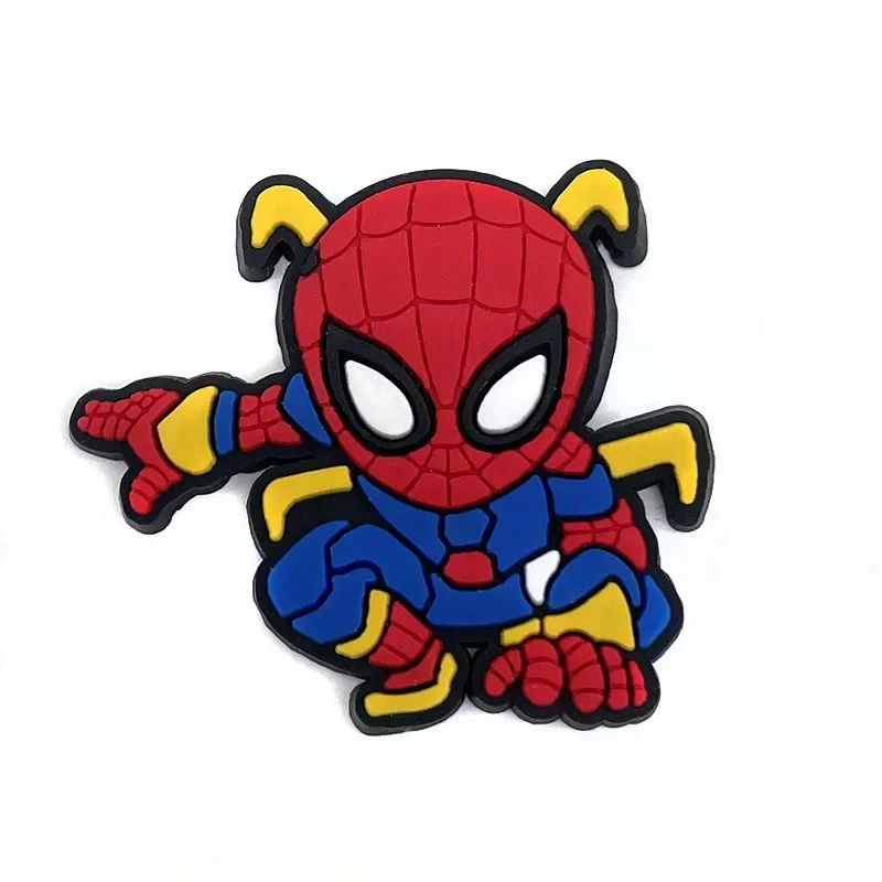 Marvel Super ForeShoe Charms pour garçons, accessoires de chaussures en PVC SpidSuffolk, sabots de chaussures adaptés, sandales de dessin animé, décorer, cadeau de fête, ensemble de 13 pièces