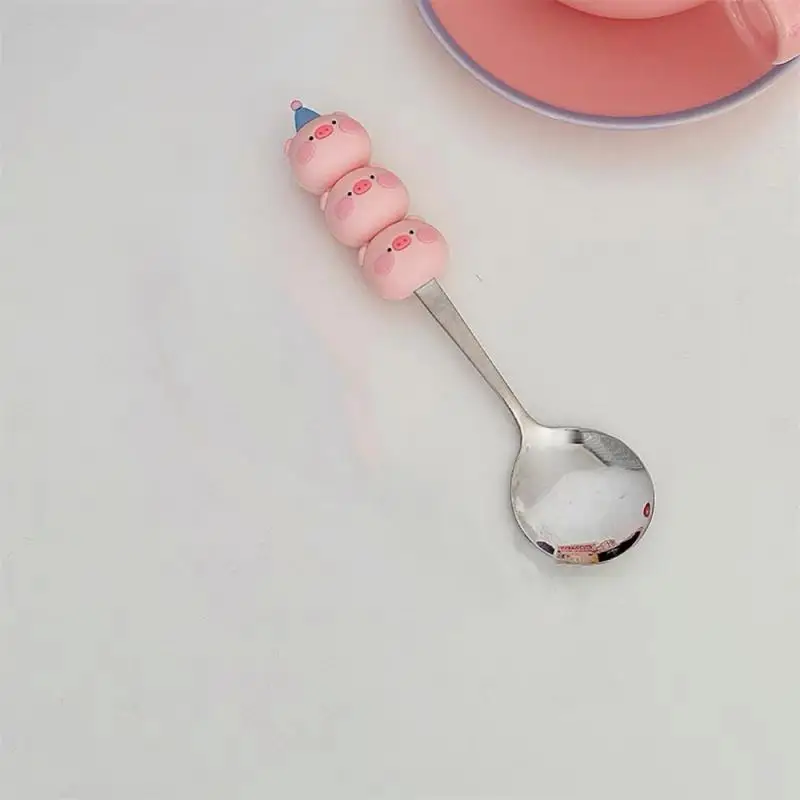 Christmas Tableware Round Handle Durable Stainless Steel Fun Way To Enjoy Dessert Unique Design Perfect For Christmas Parties