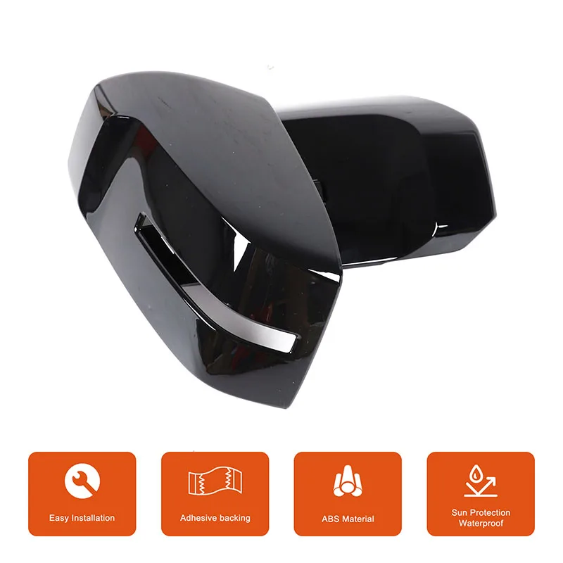 For Mitsubishi Triton L200 2024-2025 ABS Black Car Side Door Mirror Rear View Rearview Cover Decorae Stickers Car Accessories