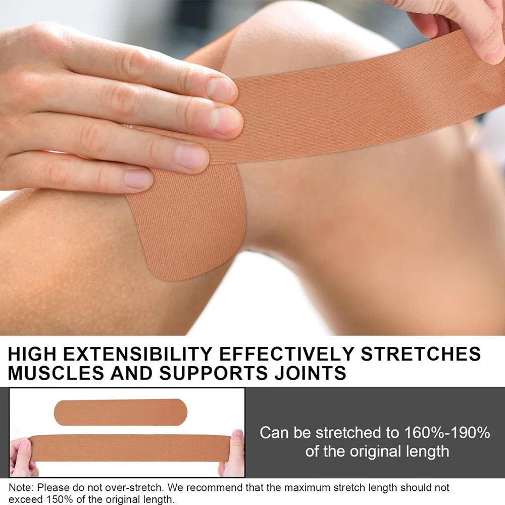 10 Stück vorgeschnittene Kinesiologie-Tape-Streifen, sportliches Klebeband, elastisches Muskelband, Sport-Knieband für Übungen und den täglichen Gebrauch