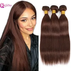 Mechones de cabello humano liso para mujer, cabello Remy brasileño de 12-26 pulgadas, n. ° 4, marrón claro, 12A, 100 g/PC