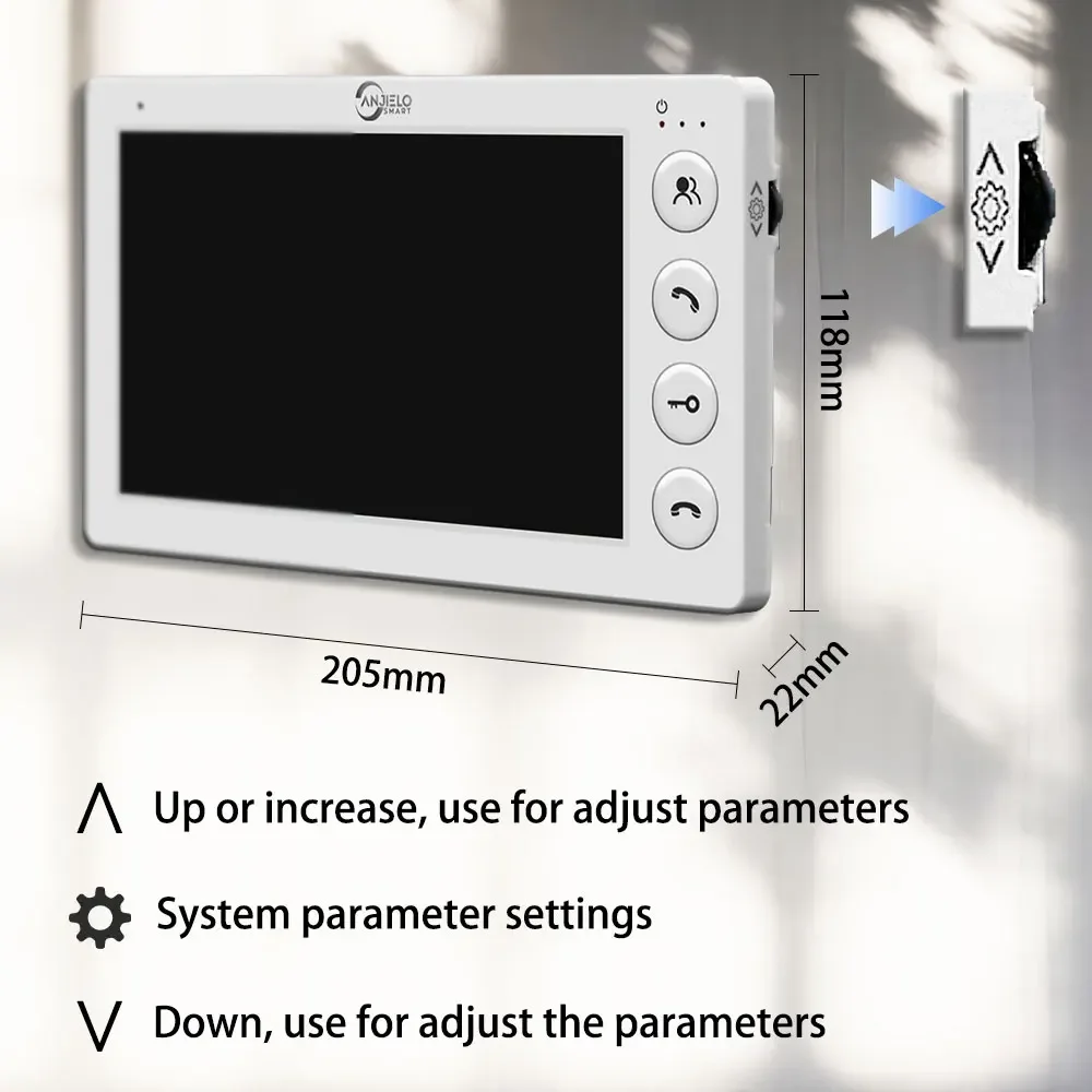 Campainha de vídeo com desbloqueio de cartão RFID, 7 "Wired Video Door Phone System, Multi Apartments Interfone, 2 unidades