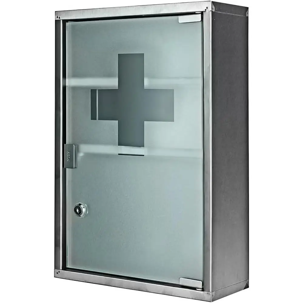

Moisture Resistant Steel Wall-Mounted Medicine Cabinet - First Aid Storage Organizer, 17.75H x 11.85W x 4.75D