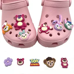 1pcs Cute Bear Lotso Toy Story Shoes Charms Decoration Pins For Kawaii Shoes Accessories Clogs Badge DIY Garden Sandals for Kids