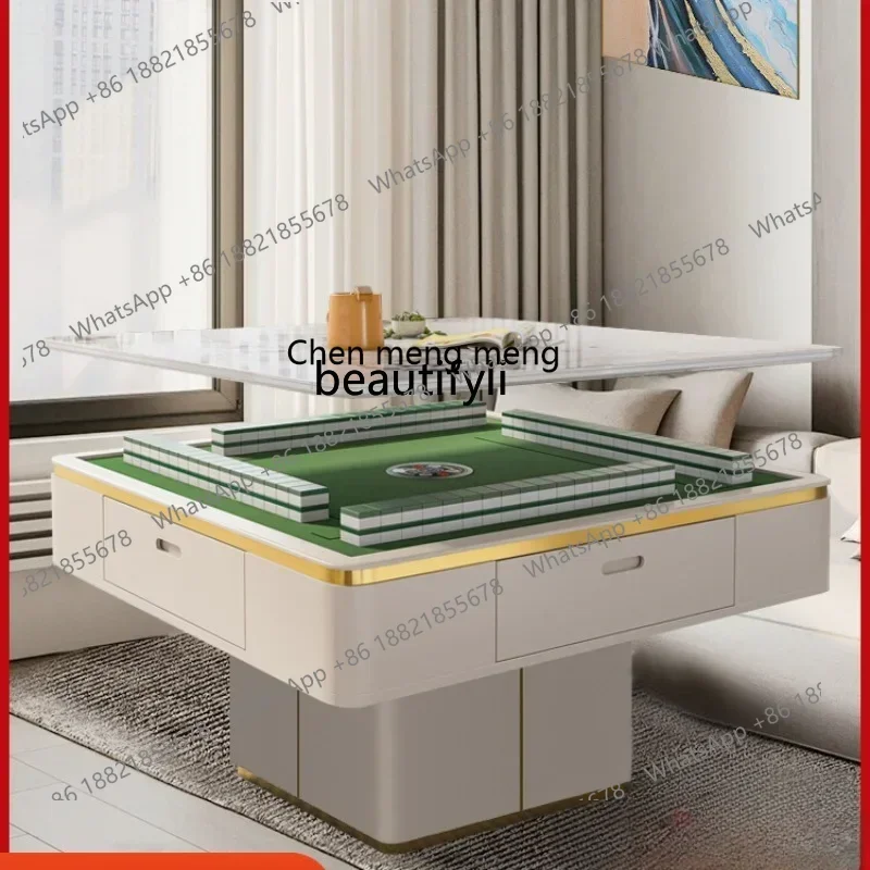 zqLifting Coffee Table Mahjong Table Double-Use Multi-Function Automatic Mahjong Machine Movable Stone Plate