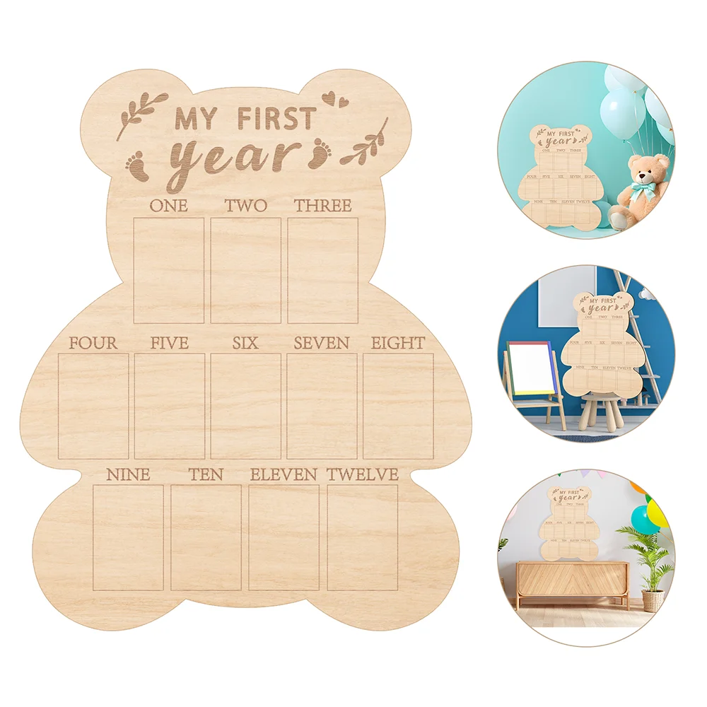 One Year Birthday Wooden Photo Board My First Year Milestone Photo Board 12 Monthly Picture Frame Baby First year Wood Sign