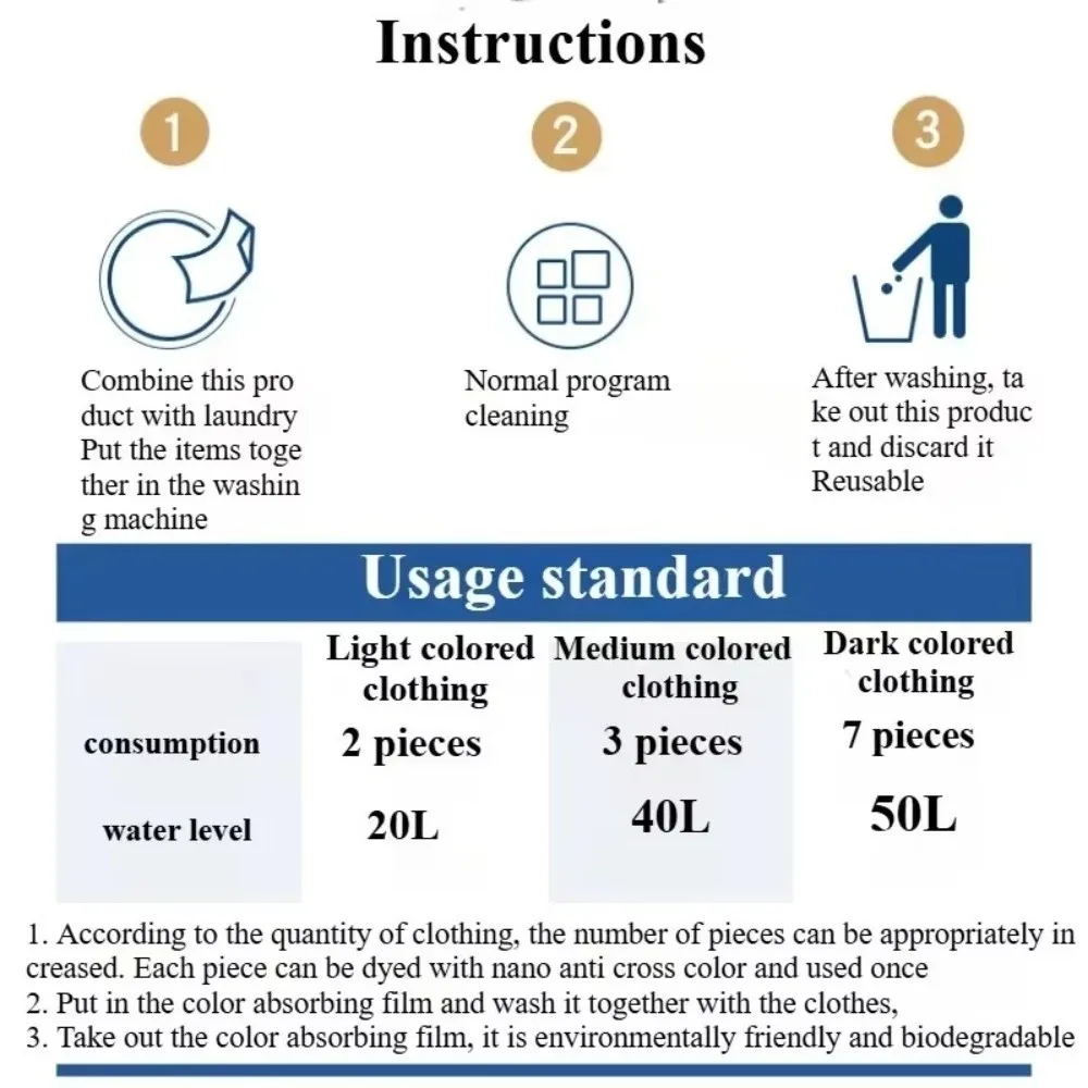 50PCS White Laundry Tablets Clear Odor Anti-String Anti-Staining Sheets Mixing Wash Color Keeping Washing Sheets Household