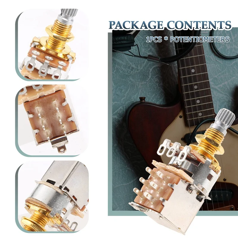 AC22-Guitar Pots 500K Short Split Shaft Audio Taper Push/Pull Potentiometer