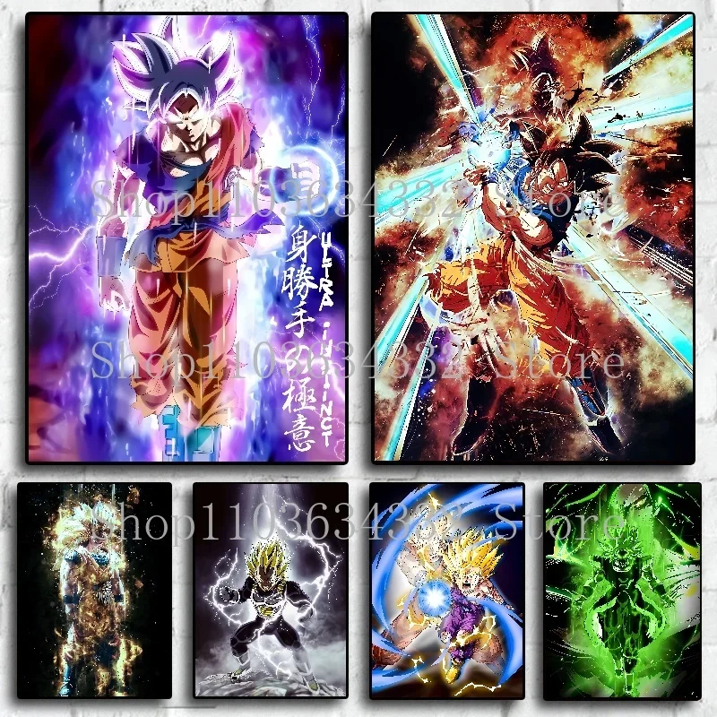 

Anime Dragon Ball Poster Goku Gohan Mural Kakarot Super Saiyan Computer Room Decoration Canvas Painting Wall Art Painting Gift