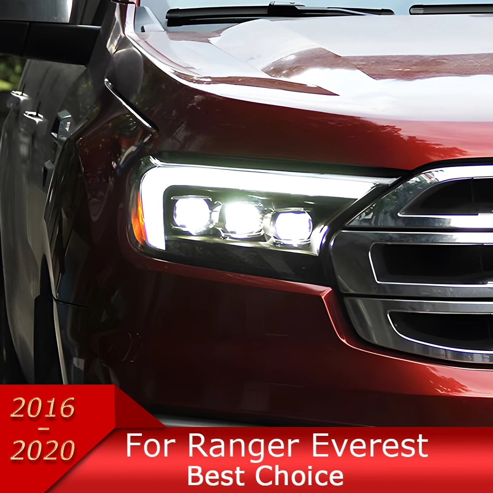 

Car Lights for Ranger Everest 2016-2021 LED Auto Headlights Upgrade Projector 3 Lens Dynamic Signal Lamp Tool Accessories