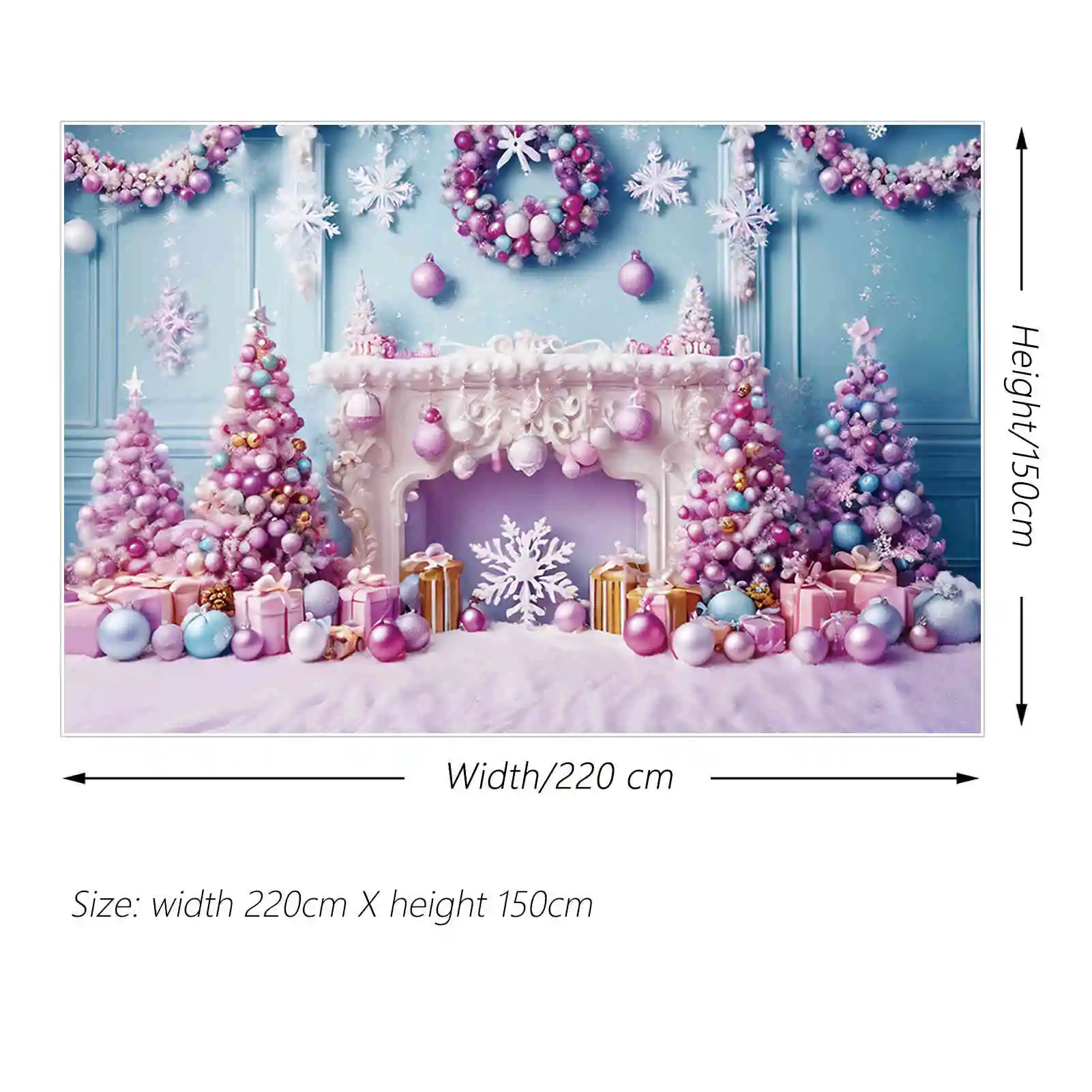 Maan. Qg Meisjes Kerstkerstbomen Achtergronden Western Indoor Bevroren Versierde Boom Achtergrond Feest Fotozone Accessoires