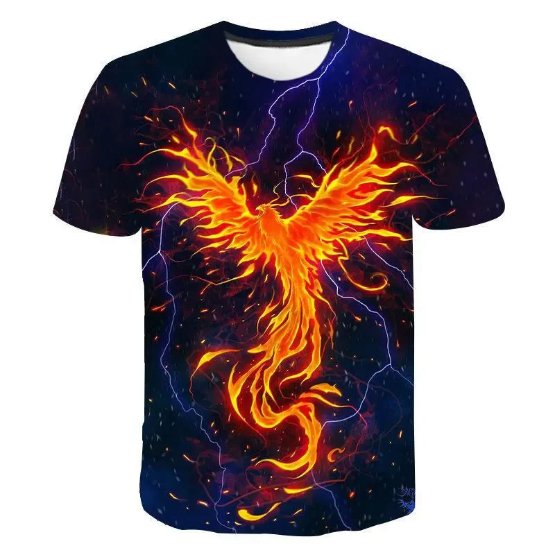 2024 Smokey Bird Pattern Men\'s T-shirt Summer Fashion Cool Style Graphic Tee Interesting 3D Print Short Sleeve T-shirts Clothing