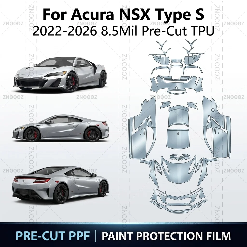 For Acura NSX Type S (NC1) 2022-2026 8.5Mil Pre-Cut TPU PPF Self Healing High Gloss Full Vehicle Glossy Clear Matte Black