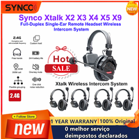 Synco Xtalk 2.4G Full-Duplex Single-Ear X2 X3 X5 X9 Remote Headset Wireless Intercom System for Film Television Shooting Studio