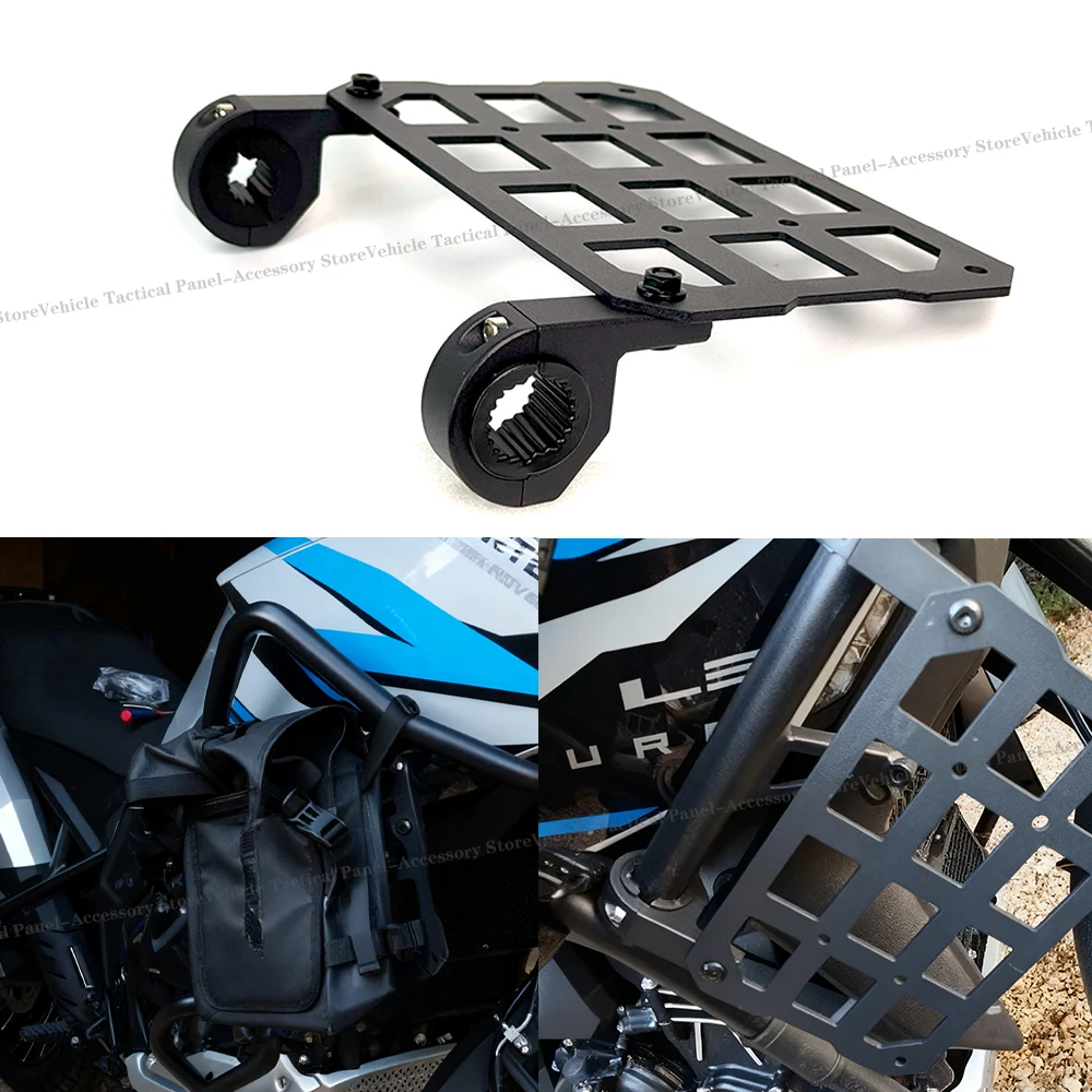 

Motorcycle Bumper Molle Panel For Trunk Storage Carbon Steel Waterproof Tactical Molle Organizer Modular Storag