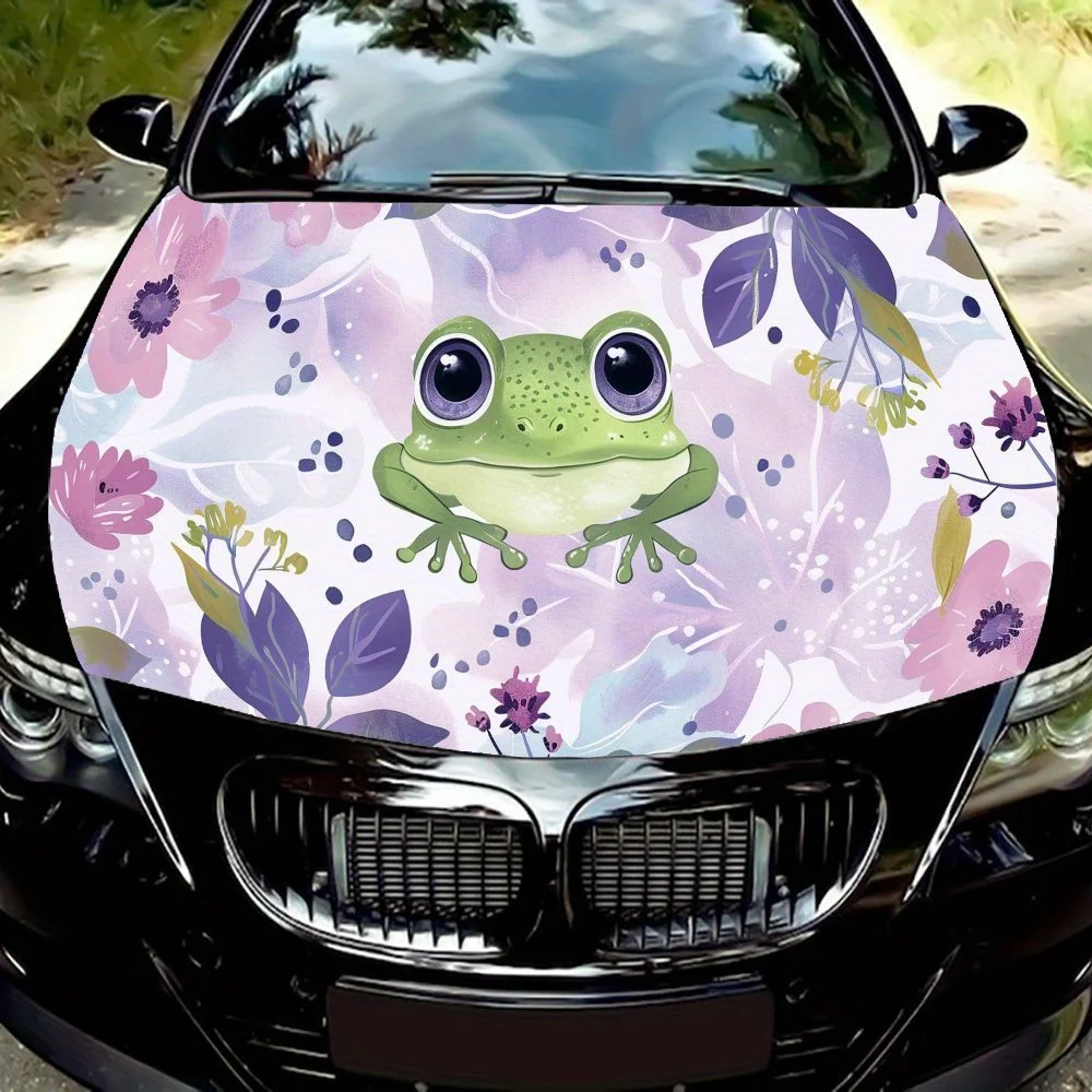 

Big Head Cartoon Frog Print car hood stickers, waterproof self-adhesive, scratch resistant, easy to stick, durable car PVC stick