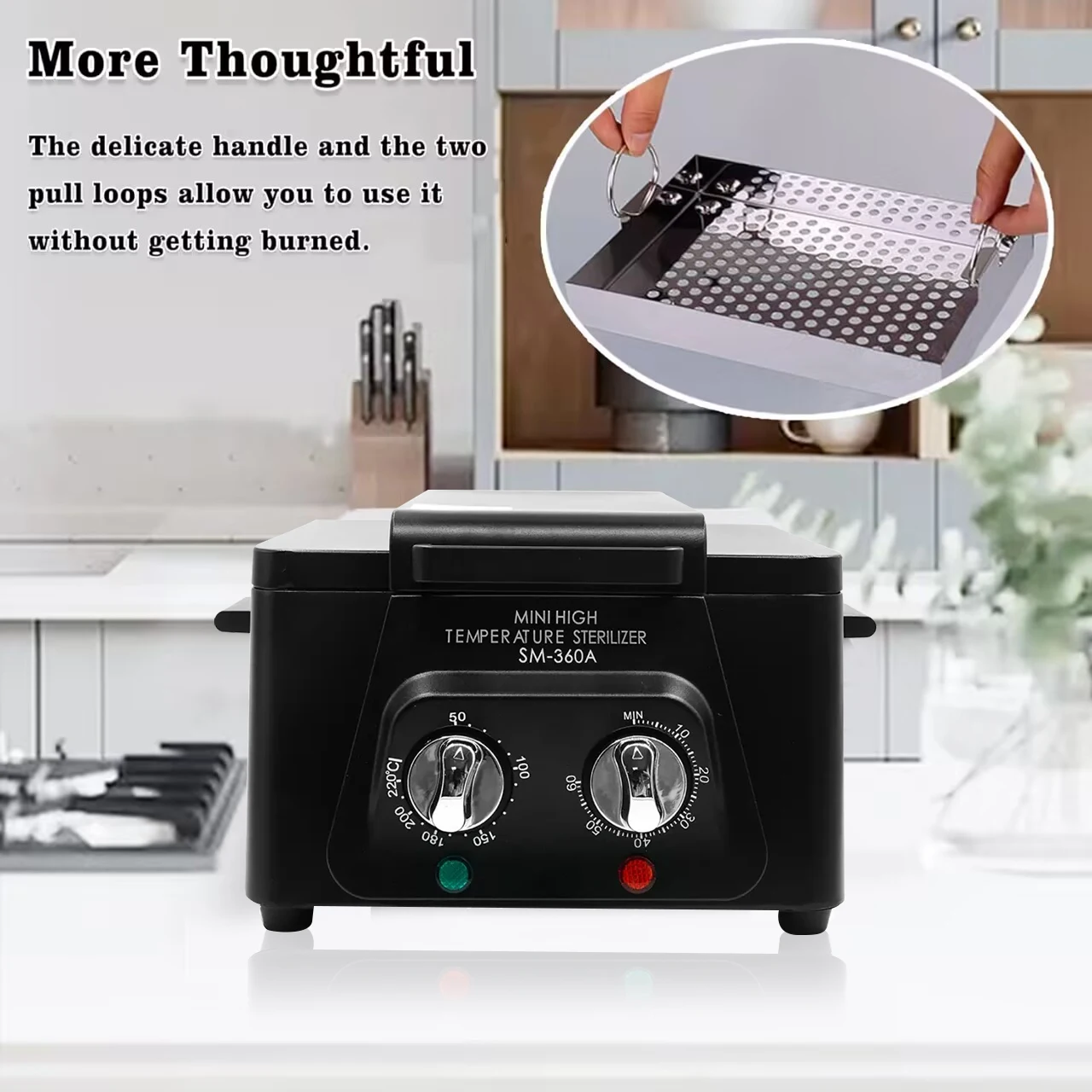 2.5L High Temperature Dry Heat Sterilizer for Nail Tools Scissors Tweezers，Metal Tool Smart Sanitizing Box For Home Manicure