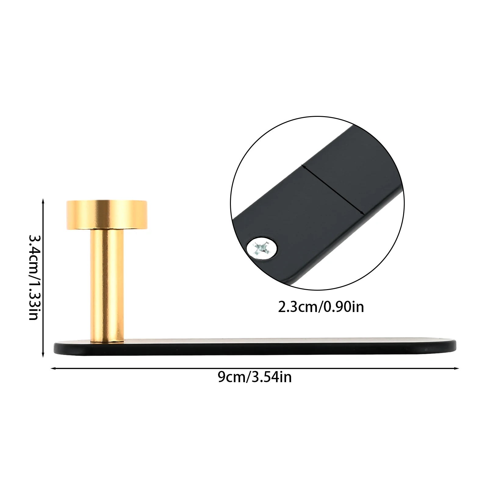 Juego de ganchos de aluminio para colgar en la pared, 9x2,3x3,4 cm, impermeables, a prueba de óxido, decoración para baño, sala de estar y cocina, 6 unidades