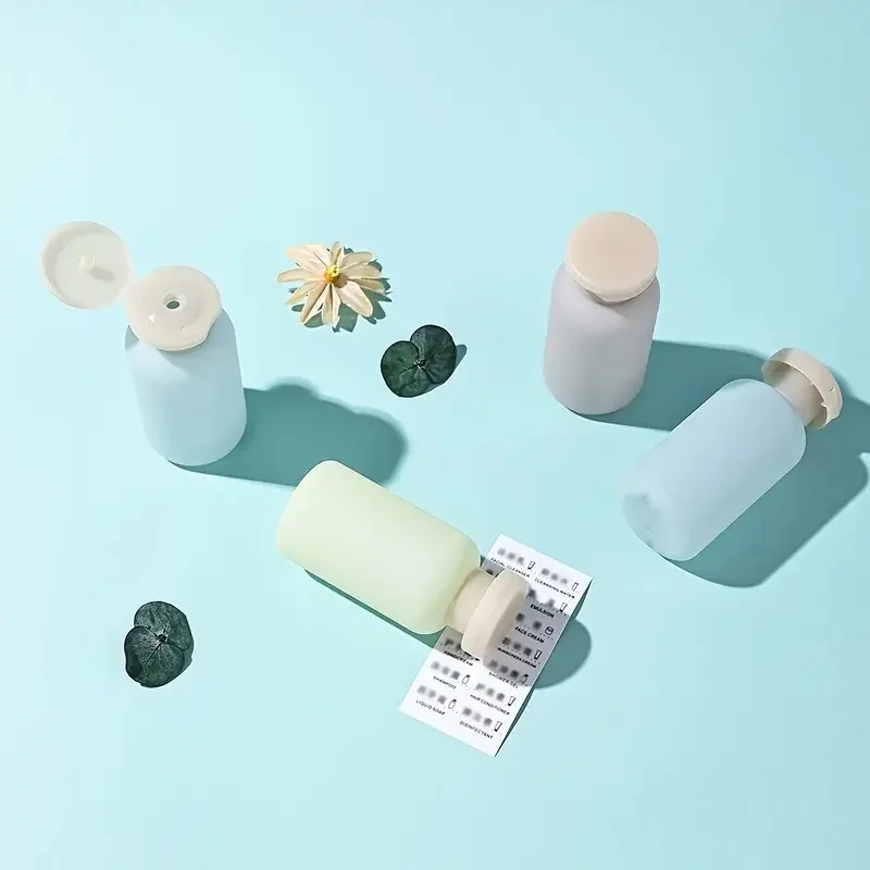 Bottiglie da spremere da 100 ml con tappo ribaltabile Riutilizzabili in plastica da viaggio Lozione ricaricabile Shampoo Balsamo vuoto