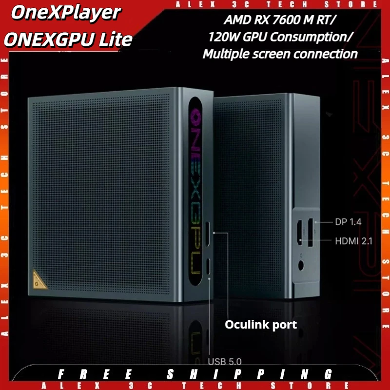 

OneXPlayer ONEXGPU Lite EGPU Docking Stations with Oculink USB5.0 AMD RX7600 M XT Graphics 8 GB Graphics Card Memory 120W 0 Loss