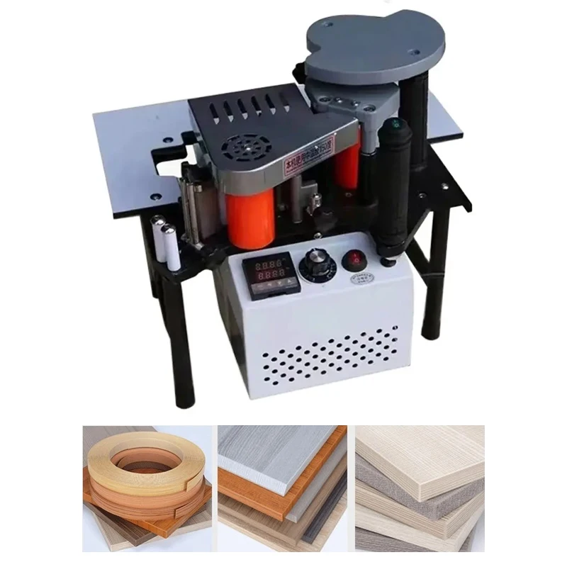 Small Manual Edge Banding Machine 220V 1200W Double Side Gluing Portable Edge Bander Woodworking Equipment