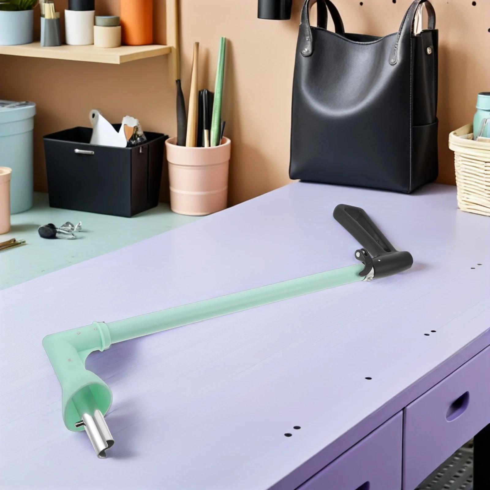 قضيب دفع سكوتر قابل للطي، قبضة مقود بلاستيكية عالمية لعربة الأطفال لسهولة التركيب والراحة المحسنة