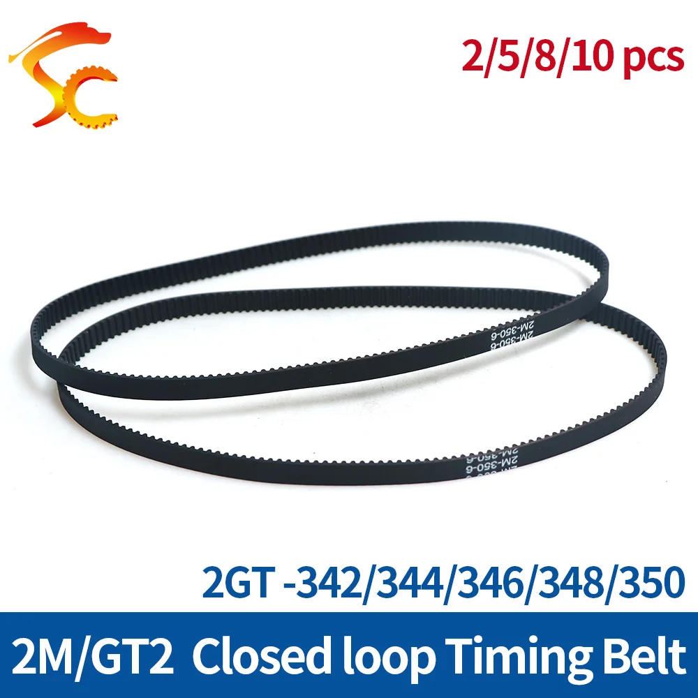 

3D Printer Belt Closed Loop Rubber 2M GT2 Timing Belt 342/344/346/348/350 width 6/9/10/15mm