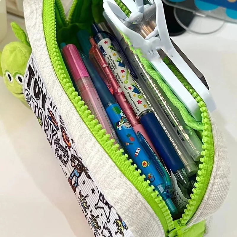 Disney Toy Story Alien Pencil Bag Cute Cartoon Print Organizer Large Capacity Zipper Storage Pen Case Stationery School Supplies view 6