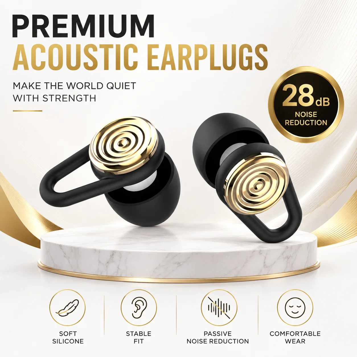 XYM Silicone Professional Earplug Anti Noise Ear Plugs for Work Travel Focus on Learning Reduce Disturbances