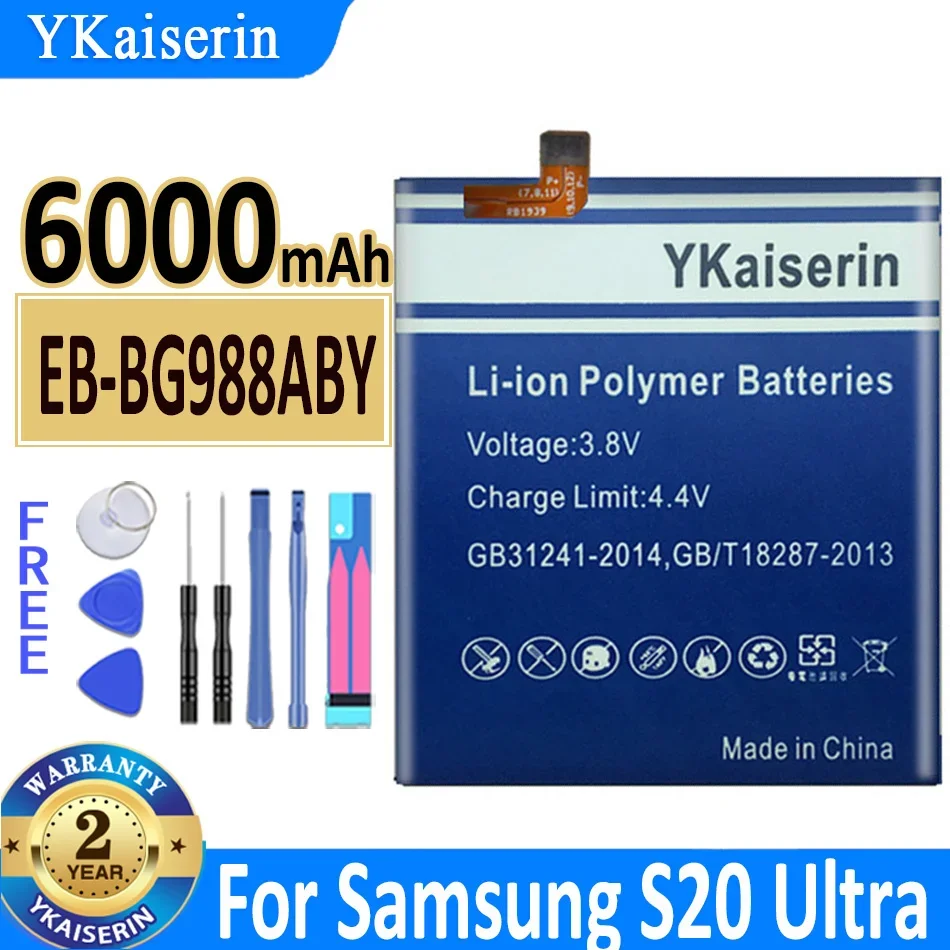 Ykaiserin Vervangende Telefoon Batterij EB-BG988ABY Voor Samsung Galaxy S20 Ultra S20ultra S20u 6000Mah Batterijen