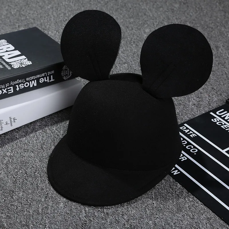 Disney Mickey Big Ears Solid Color Hat Women Classic Minnie Baseball Cap Girls Cartoon Fashion Unisex Headgear Kids Casual Gifts