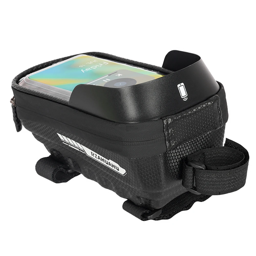 

Touch Screen MTB Waterproof Phone Holder Case Bike Pouch Bicycle Front Frame Bag Touch Screen Cycling Bag PU Fit for 7 In Phones