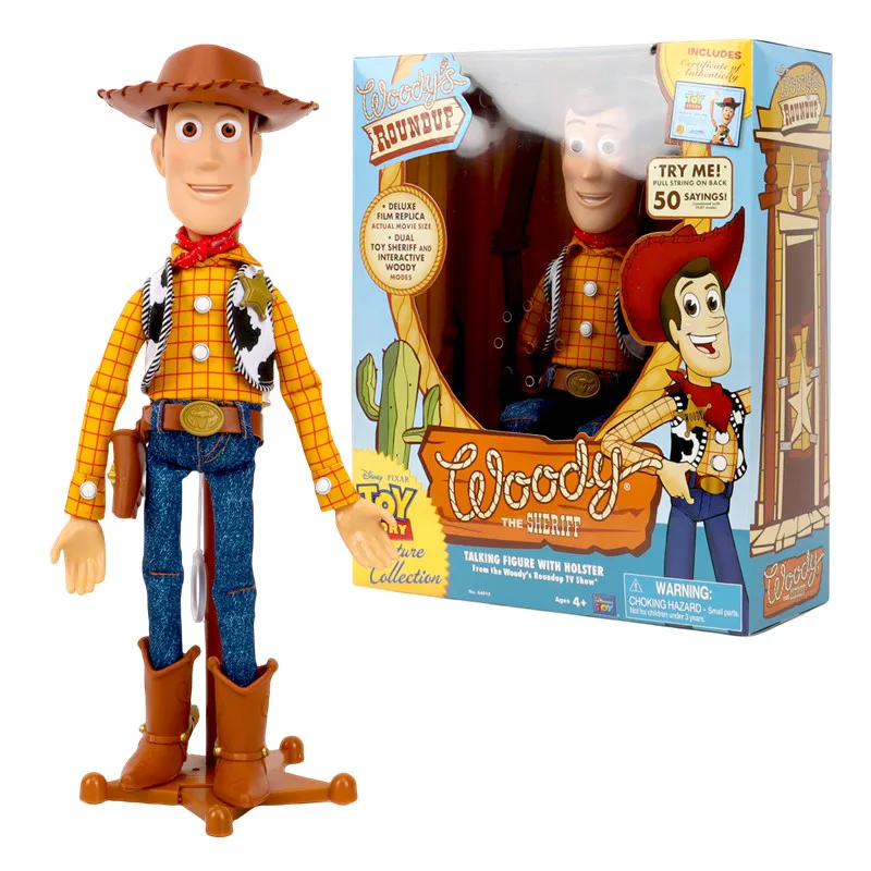 Disney Pixar Toy Story 40CM Woody Action Figures English Movie Sound Character Doll Cloth Cowboy Birthday gift for children