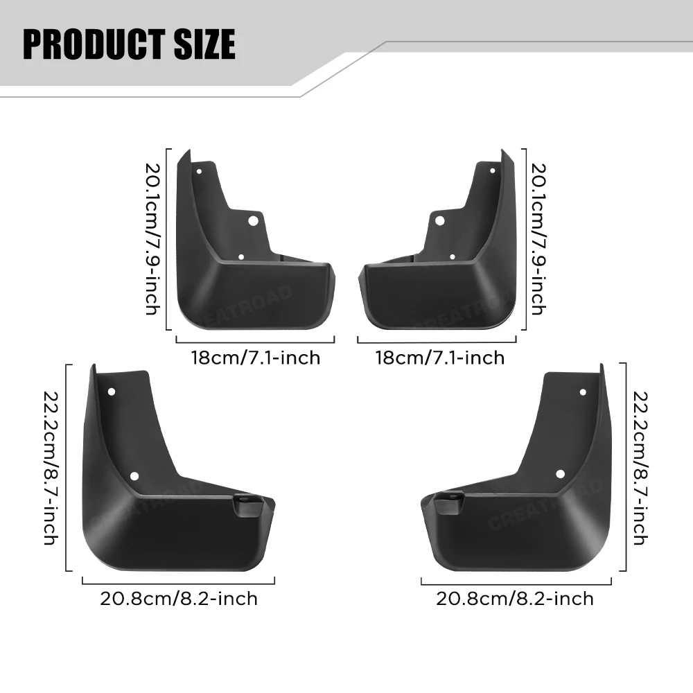Custom Fit 4PCS Mud Flaps for Renault Koleos 2017 2018 2019 2020 2021 2022 2023 No Drilling Splash Guards Car Fender Accessories