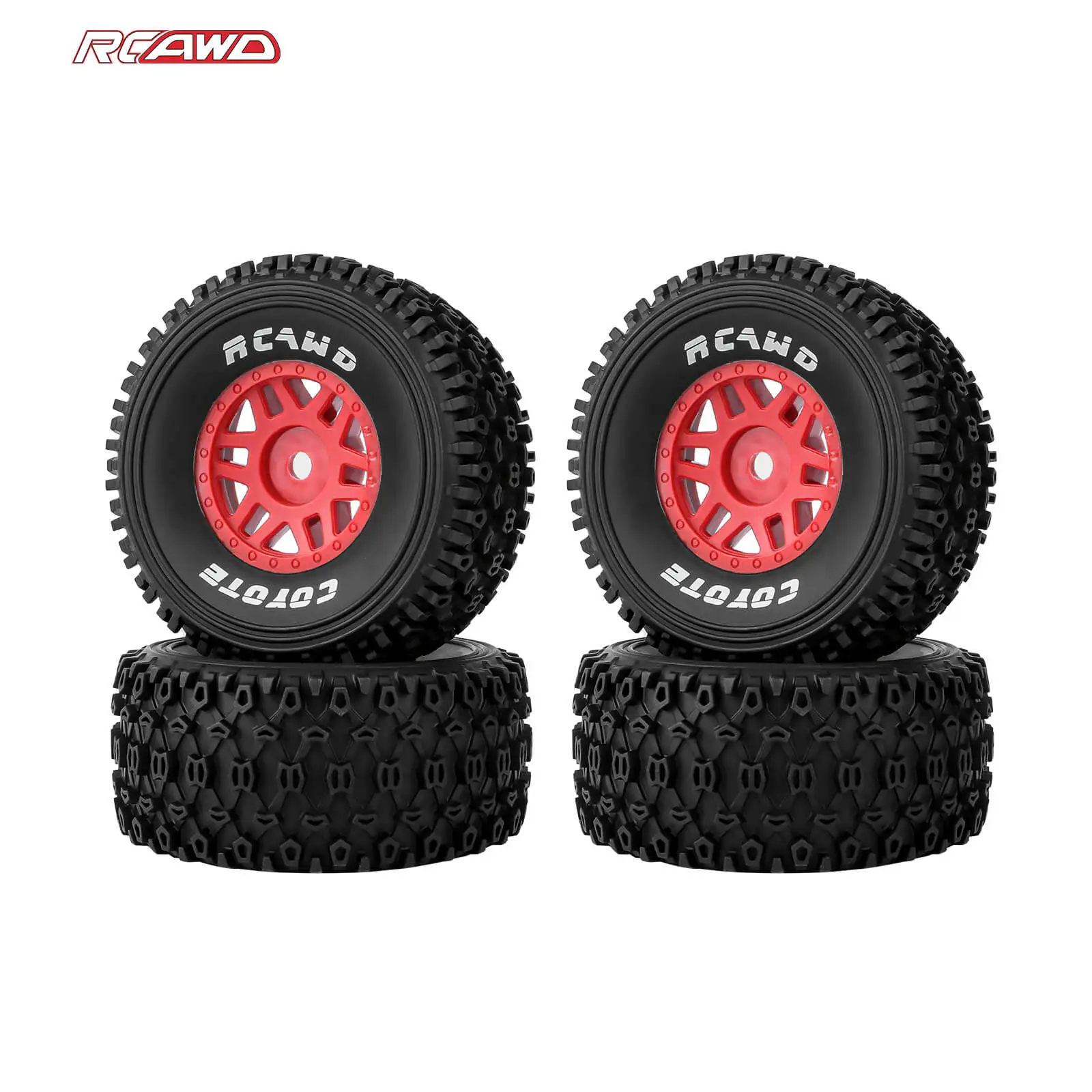 RCAWD 4Pcs 1/16 Tires Wheel for Arrma Mojave Grom ARA2104 ARA2304 ARA2304S All Terrain Rubber Upgrade Part High Traction Durable