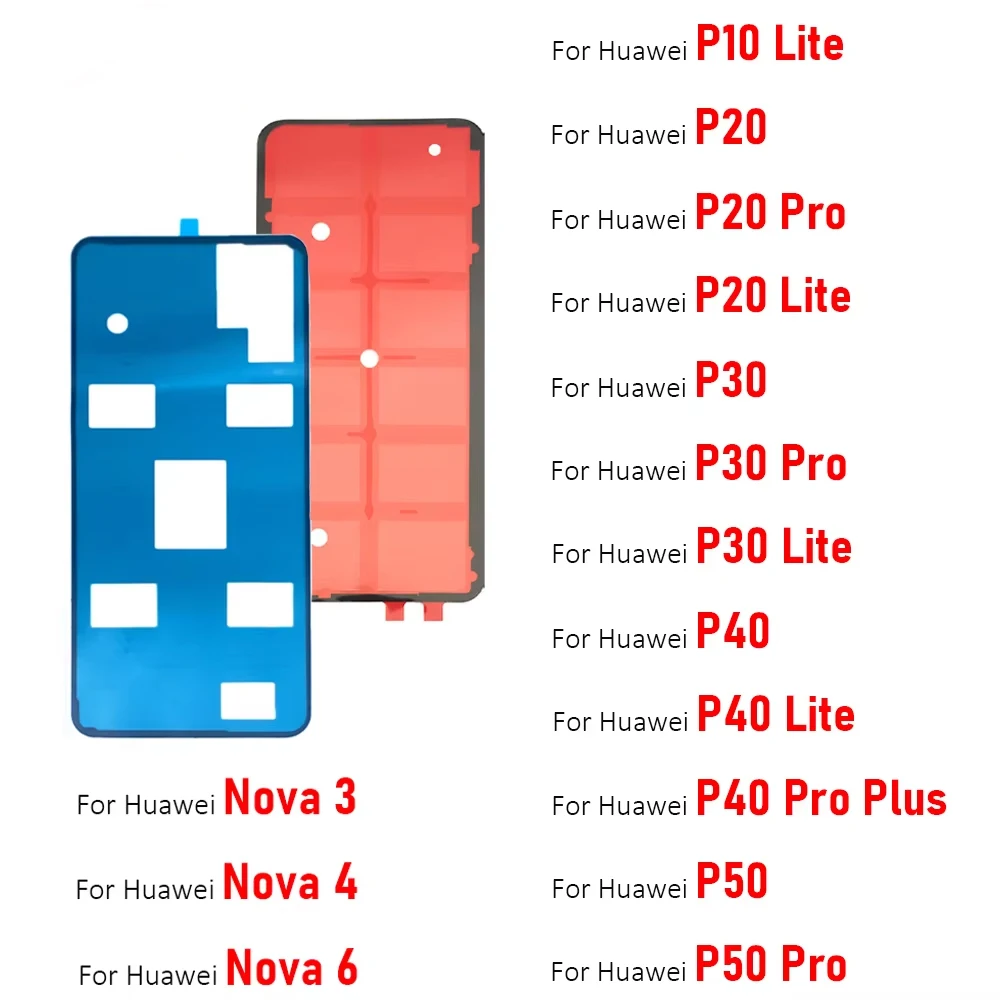 

НОВАЯ задняя крышка батарейного отсека, наклейка на дверь, клейкая лента для Huawei P10 P20 P30 P40 Lite P50 P40 Pro Plus Nova 6 3 4