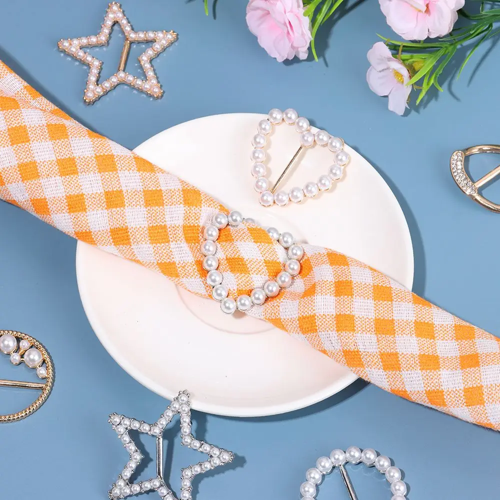 Moda fivela fixa camisa bainha lenço de seda fivela decorativa roupas apertar anel de fivela atada