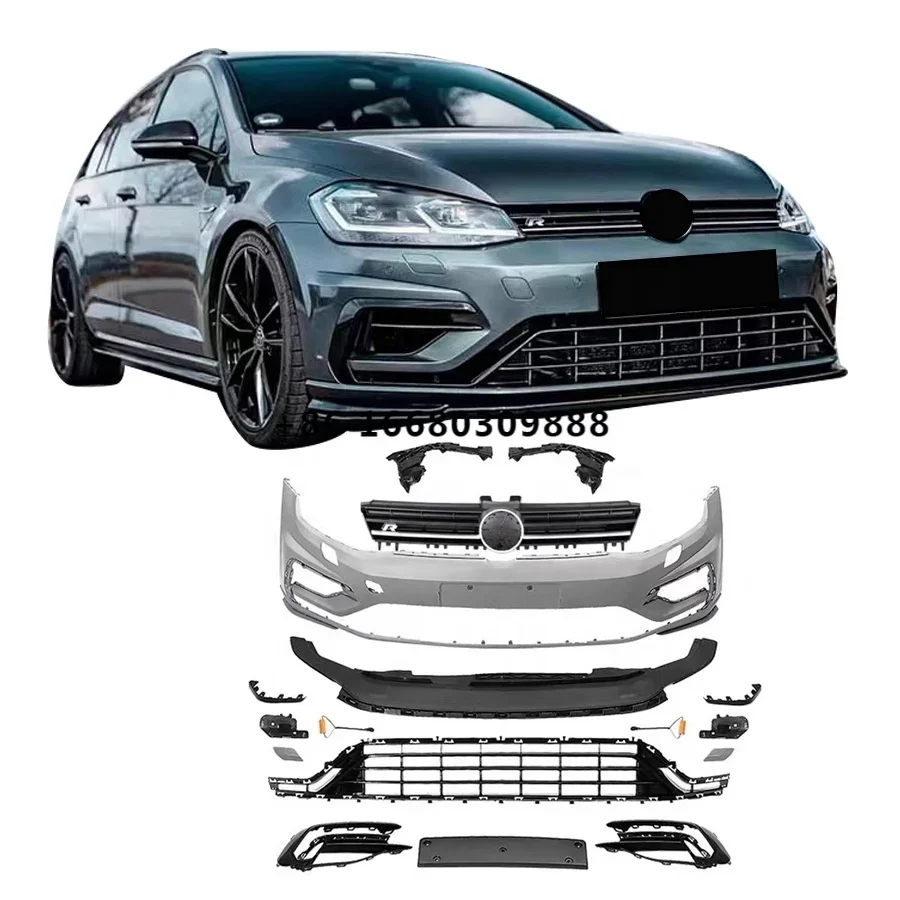 Car Bumper For 2014-2020 Golf7 Golf7.5 Upgrade R line Car Front Bumper PP Plastic Material No color Car Body Kit For Golf7/7.5