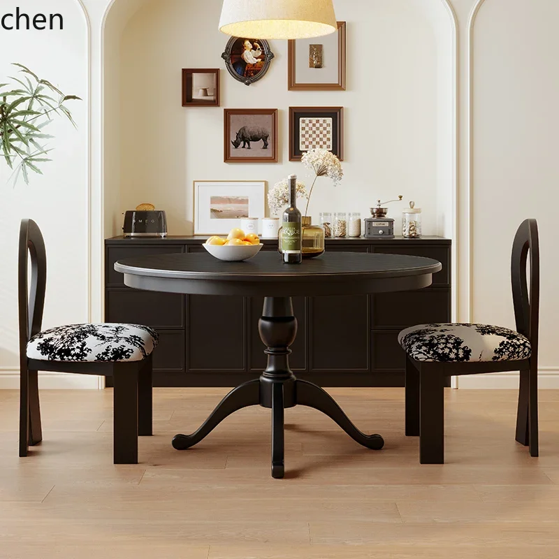 DSA  round dining table and chair set small apartment medium and ancient style round one table and four chairs combination