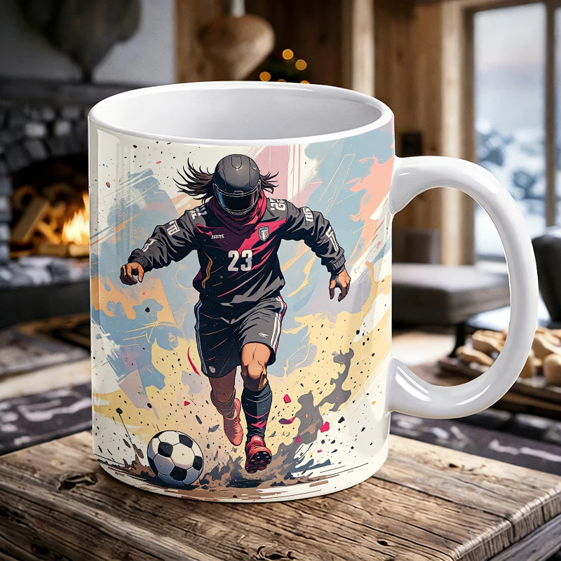 

Soccer Player in Action - Artistic Print Mug Coffee Cup Ceramic Cup with a bottle opener function of 2026 Major Football Event
